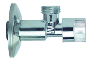 Кран шаровой TWISTER, угл.хром., с розеткой, 3/8"х1/2"