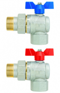 Кран шаровой EVOLUTION, угл., 3/4"(В-Американка), син.бабочка