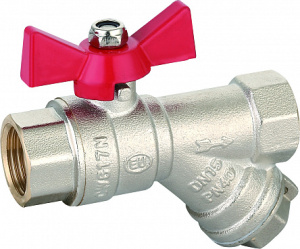 Кран шаровой Grand c фильтром 1/2" ВР-ВР ручка - бабочка (Арт.:EU.ST1086035 12)