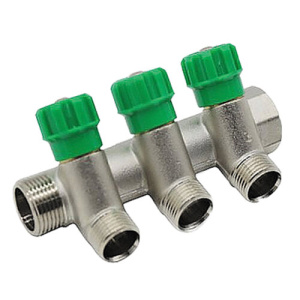 Коллектор с регулируемыми клапанами и переходами на наружную резьбу 3 выхода 1" x 1/2" (Арт.:EU.ST30