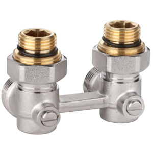 Узел Н-образный, угловой, для нижнего подключения радиаторов с комплектом адаптеров, 1/2"х 3/4" Kromwell