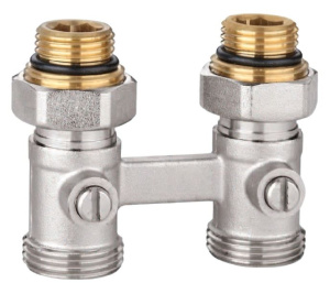 Узел Н-образный, прямой, для нижнего подключения радиаторов с комплектом адаптеров, 1/2"х3/4" Kromwell