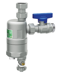 Дешламатор (сепаратор шлама) COMPACTFAR 3/4"х3/4", НР-накидная гайка, с магнитом, шаровым краном FAR