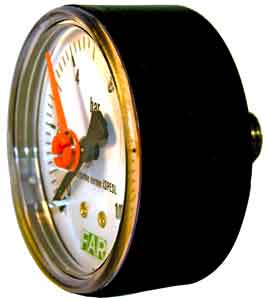 Манометр 1/4", торцевое соединение, 0-6 бар, -20...80°С, ф63 мм FAR