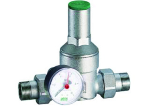 Редуктор 1", НР-НР, с манометром, хромированный FAR