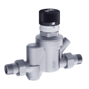 Редуктор с фильтром, хромированный, 3/4", НР-НР, с визуализацией давления, под манометр, 600 мкм FAR