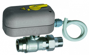 Кран шаровой 2-х ход., 3/4", НР-ВР, зонный, 220 В, 8 сек, с ручной деблокировкой FAR