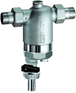 Фильтр 1/2", НР-НР, 100 мкм, с магнитной вставкой, под манометр, Tmax: 95 °С, 25 бар FAR