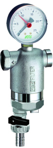 Фильтр 1/2", ВР-ВР, 300 мкм, с магнитной вставкой, с манометром, Tmax: 95 °С, 25 бар FAR