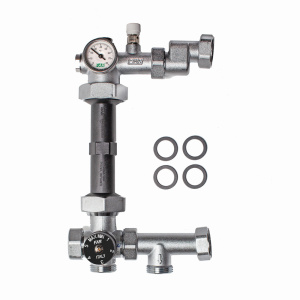 Узел для напольного отопления, 1", с термосмесителем +18…+55 _С, под насос 130 мм FAR