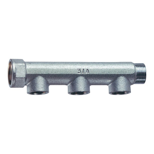 Коллектор 3/4", ВР-НР, 3 отвода 1/2", ВР, межосевое 50 мм FAR