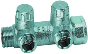 Коллектор запорный 3/4", ВР-НР, 4 отвода М24х19 FAR