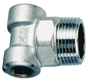 Тройник конц.хром. для коллекторов, 3/4"НР х 1/2"ВР х 1/2"ВР