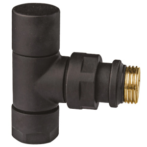 Вентиль запорный угловой 1/2", гайка М24х19, черн.матов.