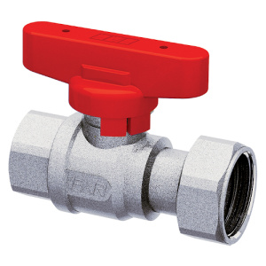 Кран шаровой хром. 1/2'ВР - 3/4"накид.гайка (бабочка, красн.)