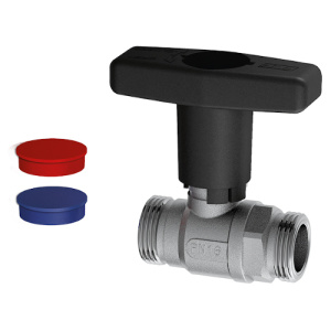 Кран шаровой хром. 3/4' НР, высок.черн.