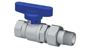 Кран шаровой хромир. 3/4' ВР-американка,(бабочка, син.)