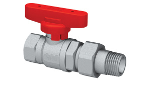 Кран шаровой хромир. 3/4' ВР-американка,(бабочка, красн.)