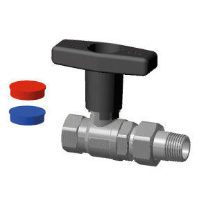 Кран шаровой хром. 1/2' ВР-американка, высок.черн.