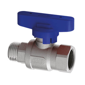 Кран шаровой хром. 1/2"НР-ВР (бабочка, син.)