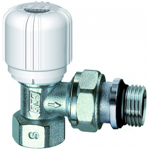 Вентиль термостатический угловой с преднастройкой 1/2"ВР, EPDM