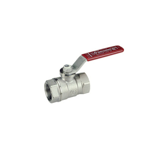 Кран шаровой, стандартный проход, 2 1/2”, ручка-рычаг, красная, ВР-ВР, хромированный