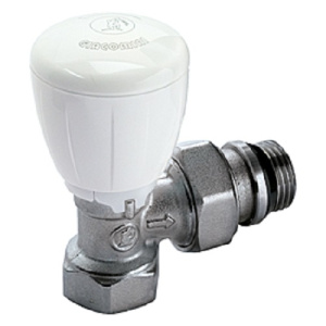 Клапан угловой микрометр. термостатический R421TG, 1/2", отвод с герметичной прокладкой, хромированный