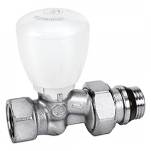 Клапан термостатический прямой микрометрический, хромированный, отвод с герметичной прокладкой, 3/4"