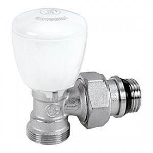 Клапан термостатический 1/2" x 16, микрометрический угловой НР, отвод с герметичной прокладкой, хром