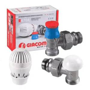 Комплект термостатический для отопительного прибора, 1/2” x 16 - осевой, термоголовка R470, термост.кл. R415TG, отсеч