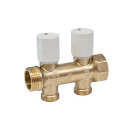 Коллектор сборный с регулирующими клапанами, 1" x 3/4"E, 2 отвода Giacomini