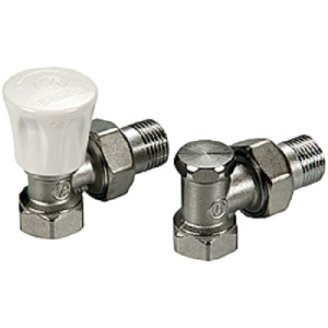 Комплект ручной для отопительного прибора R705K, 1/2” - угловой: Клапан ручной угловой, угловой отсечной клап
