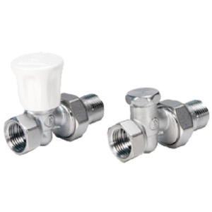 Комплект ручной для отопительного прибора R706K, 1/2” - прямой: Клапан прямой ручной, Клапан отсечной прямой