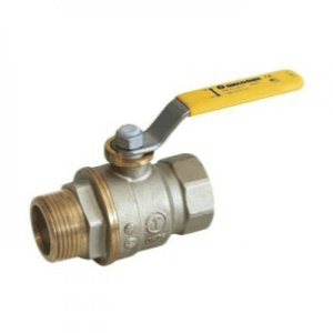 Кран шаровой полнопроходной,ВН 1/2", никелированный, для газа, ручка - рычаг