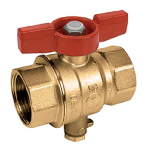 Кран шаровой с выводом для зонда м10, ВВ 1", полнопроходной, ручка - бабочка