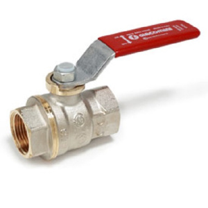 Кран шаровой с шаром DADO, полнопроходной, 1/2", ручка-рычаг, красная, ВР-ВР, никелированный