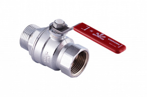 Кран шаровой хром. с вн./нар. резьбой 3/4", ручка-рычаг.