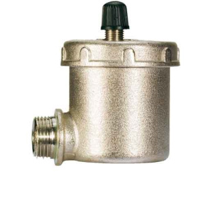 Воздухоотводчик 1/2", автоматический, угловой, никелевый Gekon