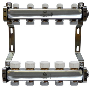 Коллекторный блок с балансировочными и термостатическими клапанами 1"x3/4"EU x5