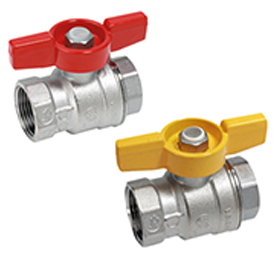 Кран шаровой с вн./вн. резьбой, 1/2" полнопроходной, ручка - бабочка