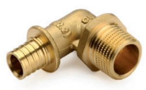 Угольник-переходник с наружной резьбой аксиальный 16х1/2" Kromwell