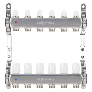 Блок коллекторный из нерж. стали с балансировочными и термостатическими клапанами 1"x3/4"EU x5