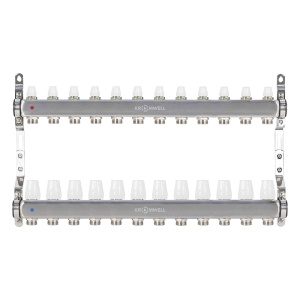 Блок коллекторный из нерж. стали с балансировочными и термостатическими клапанами 1"x3/4"EU x12