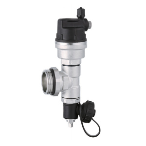 Элемент концевой для коллектора в сборе: тройник, автоматический воздухоотводчик, дренажный кран, 1"