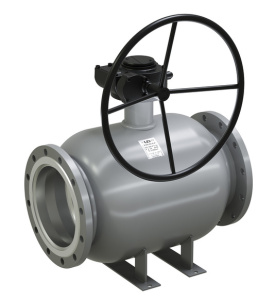 Кран шаровой КШЦФР из стали 20, Ду125/100, Ру2,5 Мпа, с редуктором, LD