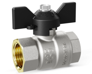 Кран шаровой латунный LD Pride 47.32.В-В.Б Ду 32 Ру 25 бабочка