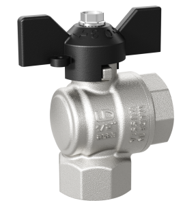 Кран шаровой латунный угловой LD Pride 47.15.В-В.У.Р Ду 15 Ру 40 рычаг