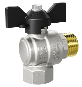 Кран шаровой латунный угловой LD Pride 47.15.В-Н.У.Р Ду 15 Ру 40 рычаг