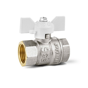 Кран шаровой, латунь, LD Pride 47.15.B-B.Б, вн./вн. резьба, ручка-бабочка, белая, 1/2"