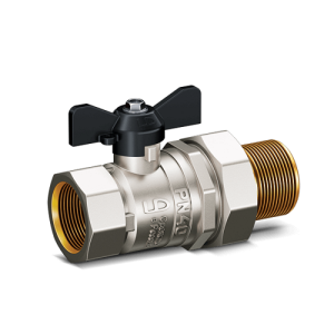 Кран шаровой латунный LD Pride 47.20.В-ГШ.Б, вн.резьба/"американка", ручка-бабочка, 3/4"